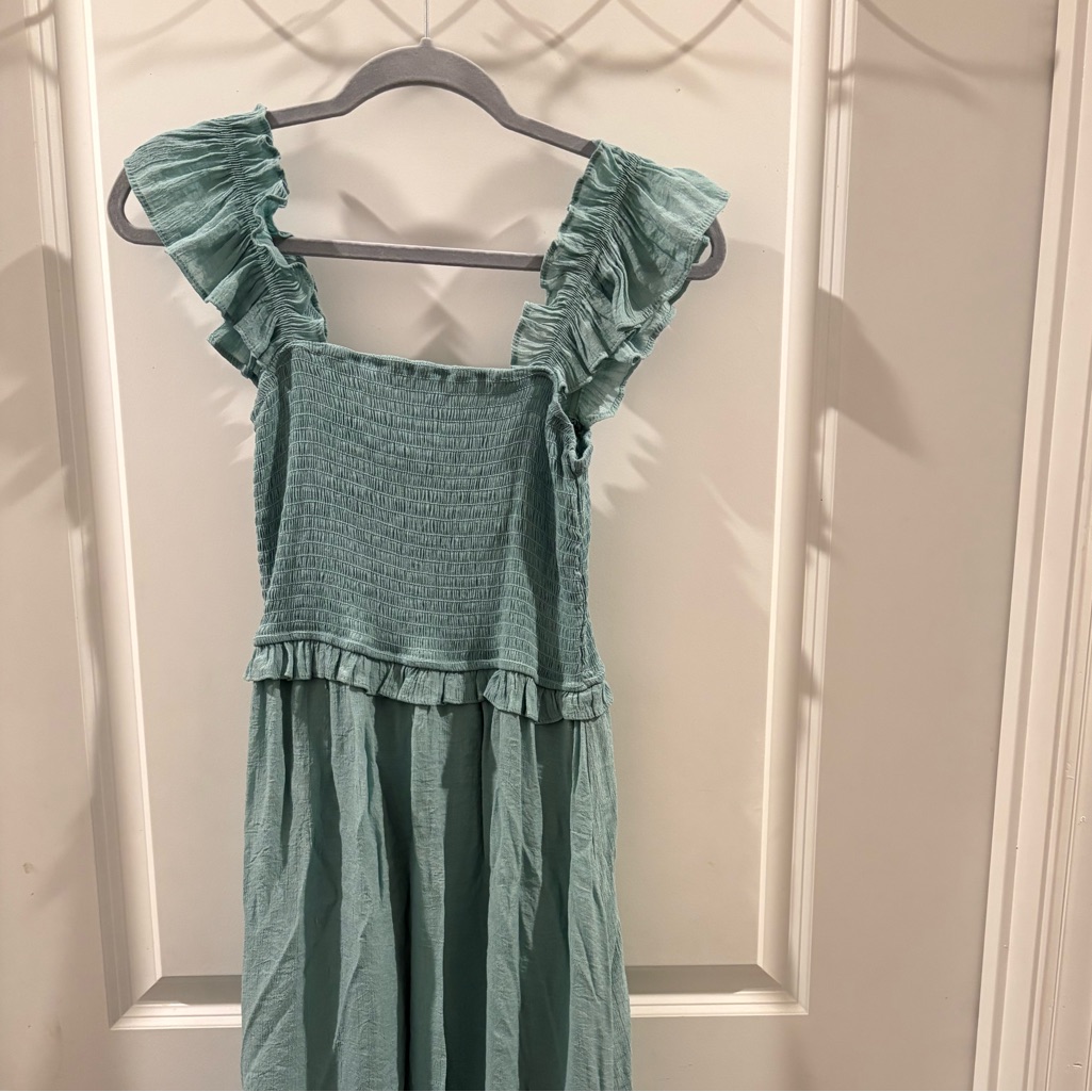 Charming Kids Ruffled Dress In Light Blue